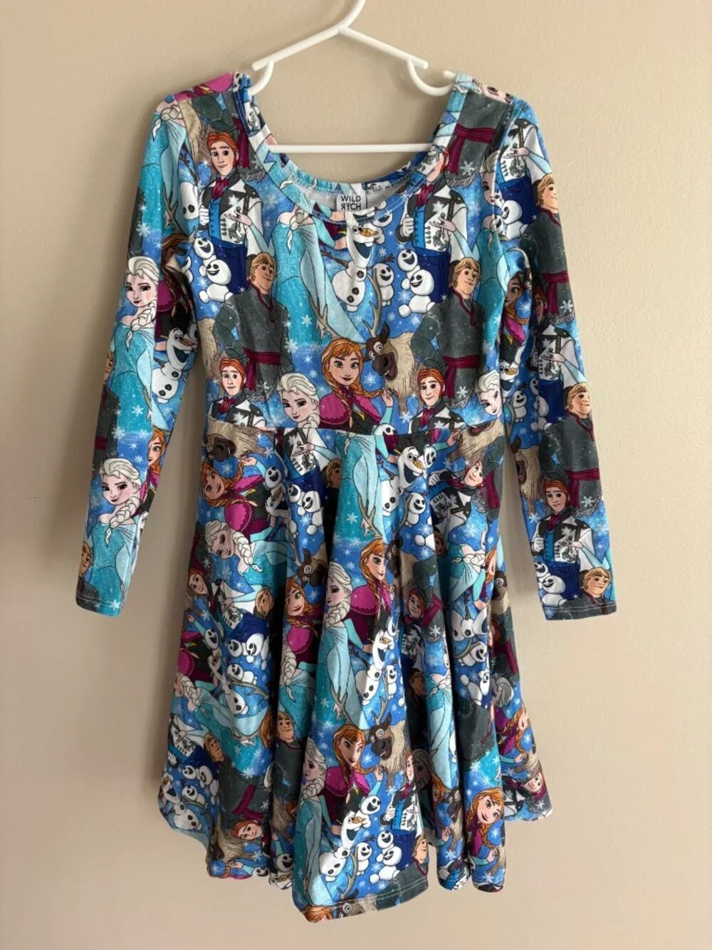 WRK Disney Frozen Elsa Anna Olaf Dress Twirl Costume Blue Girls Size 9/10